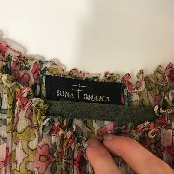 Rina Dhaka Sheer Mini Sleeveless Beaded Swing/Trapeze Dress - Picture 8 of 10